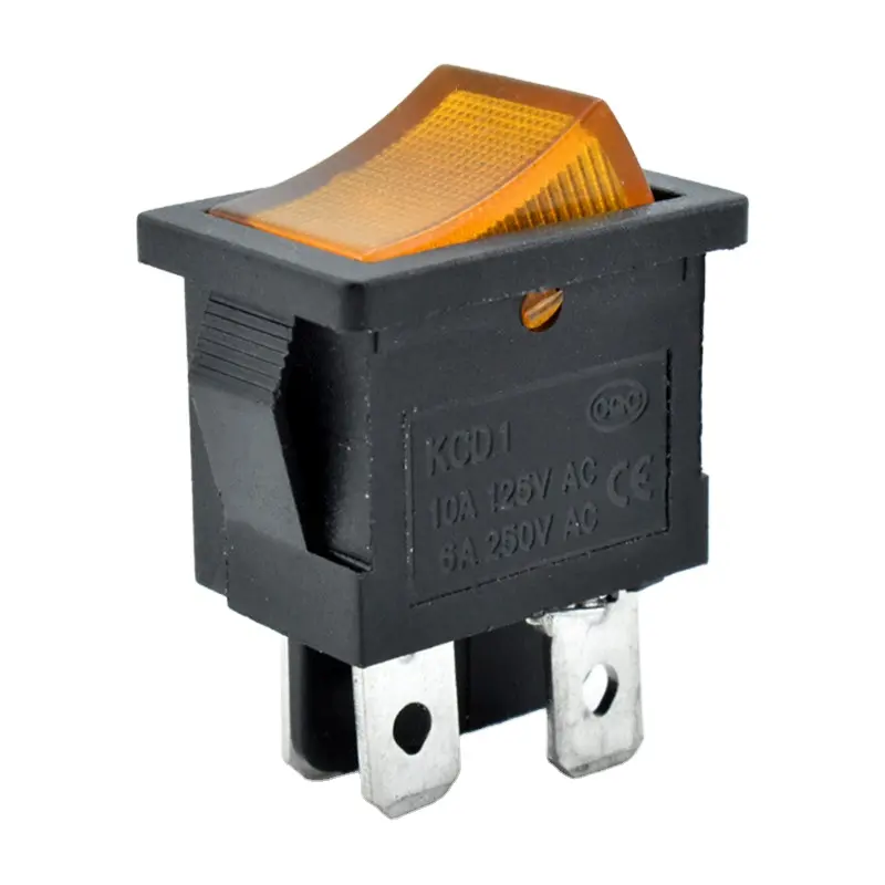 Interruptor de lámpara indicadora Led de 12V/220V, interruptor basculante de encendido y apagado, interruptor de Panel de iluminación de luz amarilla, 1 A, 250V CA, 1 A, V