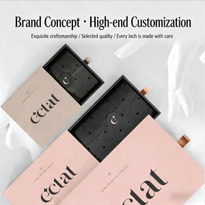 Элитная подарочная коробка-слайдер из тисненого картона с лентой, глянцевой/матовой ламинацией и тиснением для ювелирных изделий, косметики и подарков - Product Image 5