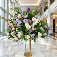 Boule de fleurs artificielles en soie bleue en gros pour centre de table et décoration de fond d'anniversaire de fille
