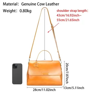 กระเป๋าถือสะพายข้างหนังแท้ ANdoBag สำหรับผู้หญิง แฟชั่นวินเทจ ความจุมาก พร้อมสายสะพายไหล่สองเส้น รุ่น 1881 - Product Image 2