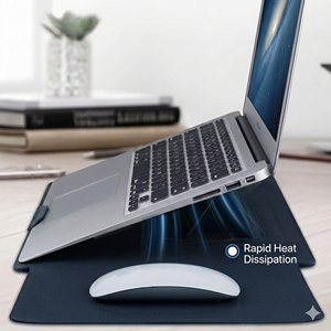 Housse pour ordinateur portable 2026 avec support, sacoche multifonctionnelle en cuir imperméable pour <span class=keywords><strong>MacBook</strong></span> Air 13 15 <span class=keywords><strong>Pro</strong></span> M5 14 <span class=keywords><strong>16</strong></span> - Product Image 3