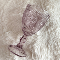 Vente chaude lilas 300ml Vintage verre gobelets à vin violet Grand événement fournitures de fête pour les réceptions de mariage