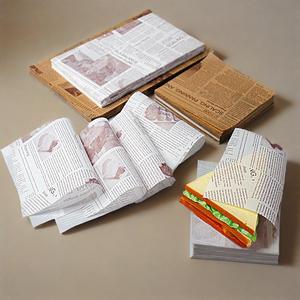 Papel encerado con diseño de periódico, papel para envolver alimentos, resistente a la grasa, revestimientos para bandejas, papel impermeable para picnic. - Product Image 4