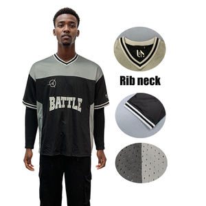 Biểu Tượng Tùy Chỉnh Bóng Đá Jersey Người Đàn Ông Áo Thun Boxy Phù Hợp Với Thời Trang dạo phố Quá Khổ Cổ Điển Thăng Hoa Lưới <span class=keywords><strong>Polyester</strong></span> Bóng Đá Jersey T Áo Sơ Mi - Product Image 5