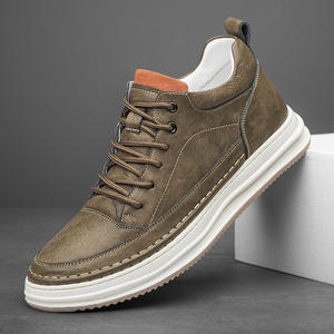 Zapatillas Negras de Hombre Estilo Coreano de Moda, Casuales, de Caña Alta, con Aumento de Altura Oculto, Punta Baja y Forro de Malla, Ideales para Otoño - Product Image 2