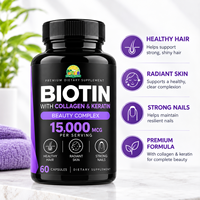 Expédition rapide OEM Absorption rapide Entretien des cheveux Soins des ongles Soins de la peau Biotine Vitamines Collagène Kératine Adulte Végétalien Énergie