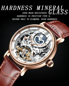 <span class=keywords><strong>KINYUED</strong></span>-<span class=keywords><strong>montre</strong></span> automatique pour homme, bijou mécanique en cuir véritable, nouveau design, J055 - Product Image 5