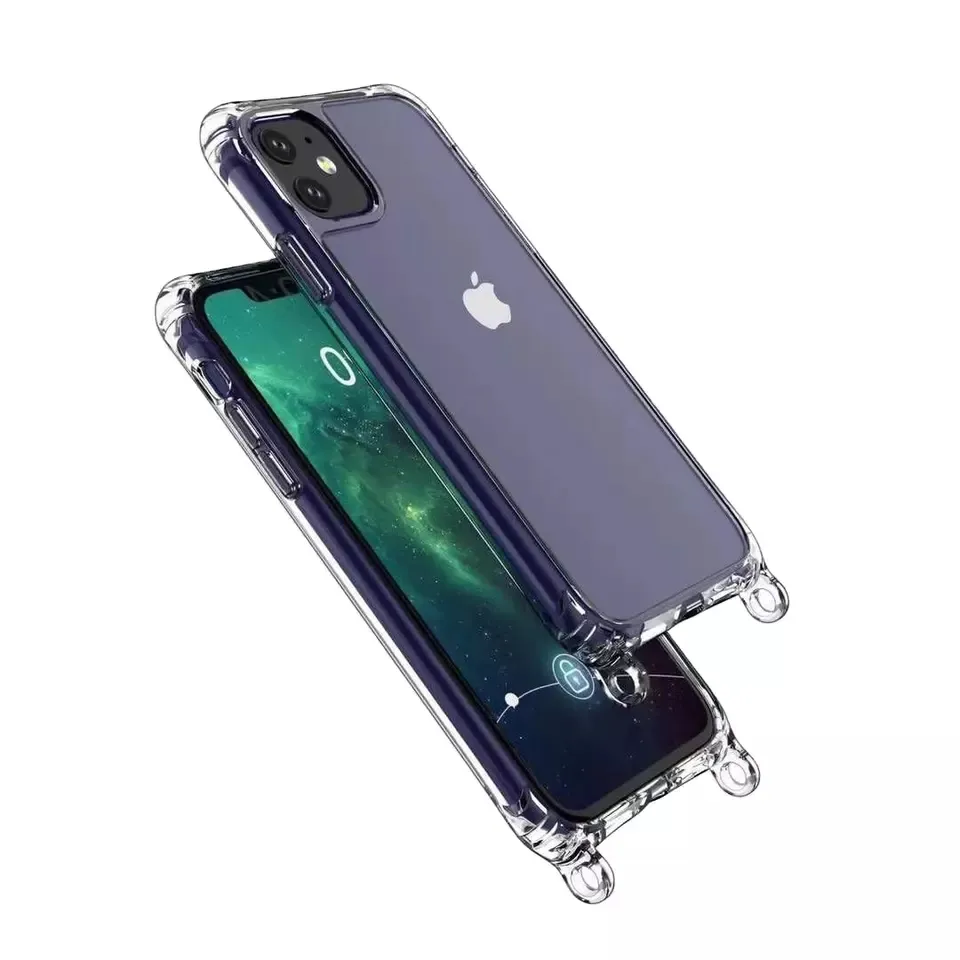 Transparent Detachable hanging cellphone case back cover for iPhone 14 PRO MAX Lanyard Crossbody Phone Case for Christmas Gift