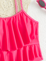 Traje de Baño de Dos Piezas para Niñas de 8 a 12 Años, Cintura Alta, Estampado, Bikini para Playa, Verano, Adolescentes