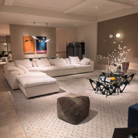 Canapé d'angle italien de luxe léger, trois places, design carré, gonflable, moderne, blanc, pour salon ou sous-sol