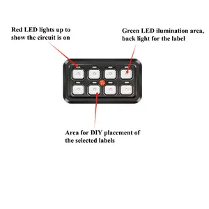 보트 트럭 자동차 용 8 갱 LED 디 밍이 가능한 스위치 패널 12V 24V 범용 자동차 스위치 패널 회로 제어 박스