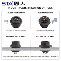 Conector Impermeable de Plástico con Rosca Estándar 5/8"-27UNS, Macho y Hembra, Montaje en Panel, Soldadura, Conector para Placa PCB, 2, 3, 4, 5, 6, 7, 8, 10, 12 Polos