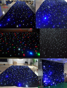 Haute qualité <span class=keywords><strong>LED</strong></span> étoile rideau RGB 3in1 ciel étoilé ignifuge velours extérieur IP44 DMX512 contrôle DJ événement toile de fond décoration - Product Image 2