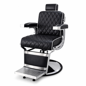 Hydraulic Reclining Barber Chair 360° Swivel Foldable <b>Footrest</b> PU Leather for Men's Barbershop - Product Image 5