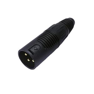Conector XLR de tres núcleos para carga de vehículos eléctricos, chapado en oro sobre cobre, de plástico negro, conector macho y hembra de 3 núcleos, salida de fábrica - Product Image 1