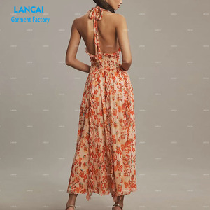 Abito Personalizzato per Donna, Abbigliamento di Design, Elegante Vestito Lungo Casual <span class=keywords><strong>Senza</strong></span> <span class=keywords><strong>Maniche</strong></span> - Product Image 3