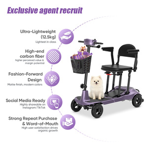 <span class=keywords><strong>Scooter</strong></span> de Mobilidade Ultra Leve em Fibra de Carbono 12,5kg <span class=keywords><strong>Scooter</strong></span> Portátil para Idosos com Bateria de Longa Duração para Uso ao Ar Livre - Product Image 4