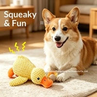 Jouet pour chien en peluche, canard endormi, durable, à mâcher, sonore, anti-ennui, pour chats et chiens de 0 à 24 mois, fabriqué en Chine