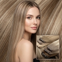Extensions de cheveux vierges russes doublement étirées pour tissage invisible à la machine, option teintée
