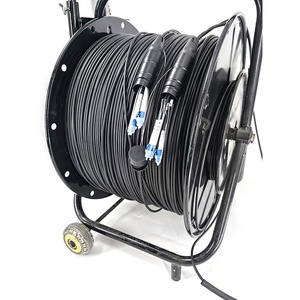 Câble à fibre optique monomode blindé tactique personnalisé 1000m OS2 Duplex Simplex LC avec <span class=keywords><strong>enrouleur</strong></span> de déploiement portable noir - Product Image 1