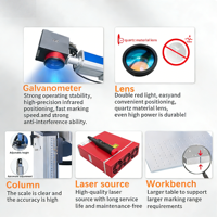 Machine de marquage laser à fibre 50W, haute précision, haute vitesse, système CNC portable pour acier inoxydable, métal, bijoux