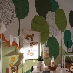 <span class=keywords><strong>Papel</strong></span> Tapiz <span class=keywords><strong>Infantil</strong></span> Personalizado Impermeable con Diseño de Bosque Verde para Decoración de Paredes de Habitaciones Infantiles - Product Image 2