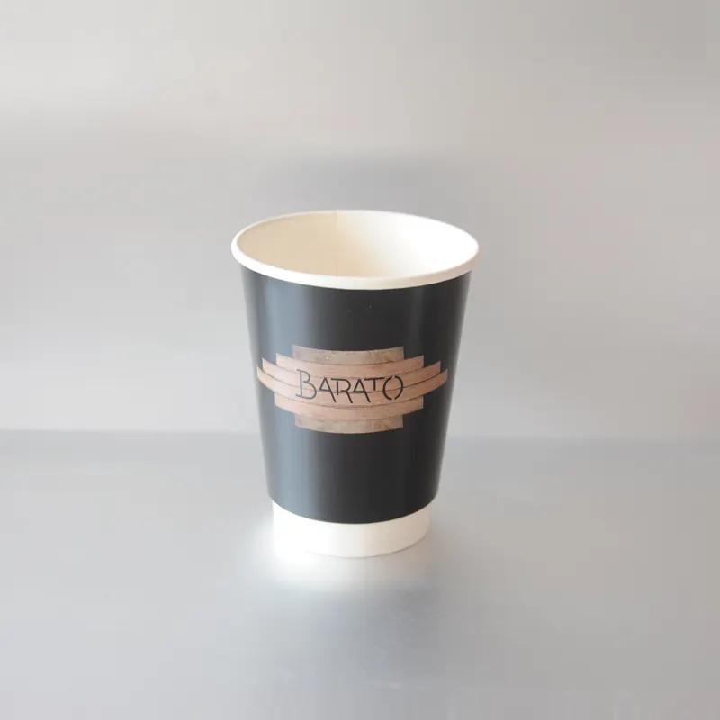 באיכות גבוהה מותאם אישית 12 oz כוס נייר לבן כפול אידיאלי עבור משקאות חמים כוסות קפה נייר טייק אווי עם מכסים
