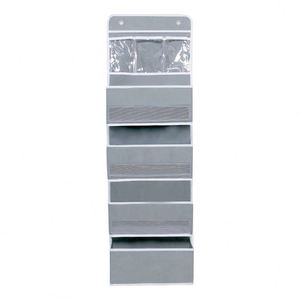Wholesale Over the Door Storage Organiser 4 Large Pockets Breathable Linen Cotton Fabric Door Hanging Organizer - Product Image 2