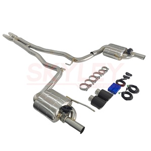Catback de alto rendimiento para <span class=keywords><strong>Ford</strong></span> <span class=keywords><strong>Mustang</strong></span> Gt 5,0 silenciador de sistema de escape Valvetronic de acero inoxidable con punta de fibra de carbono - Product Image 4