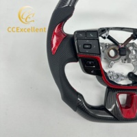 Volante de Fibra de Carbono Real Personalizado CCExcellent para Toyota Camry XSE TRD SE 2024 2025 2026 con Inlays de Fibra de Carbono Roja