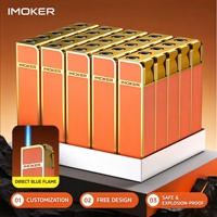 Briquet torche jet jetable personnalisé, flamme orange coupe-vent, en métal, motif panda, vente en gros, OEM, pour cigarettes
