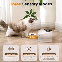 Fontaine à eau intelligente pour chat avec télécommande via l'application Tuya, 2,5 L, sans fil, capteur de mouvement radar 180°, distributeur d'eau automatique pour animaux de compagnie intelligent