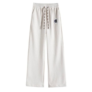 Pantalones anchos <span class=keywords><strong>de</strong></span> chenilla acrílica <span class=keywords><strong>de</strong></span> cintura alta con cordón, rectos y largos, para mujer, nueva colección otoño-invierno 2026 (Foto real) - Product Image 5