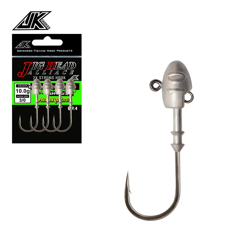 JK SH Lead Jig Head Fishhooks 3g 5g 7g 10g 14g 17g 21g Sinker Saltwater Rust Resistance Sea Fishing Tackle Soft Lure Hooks
