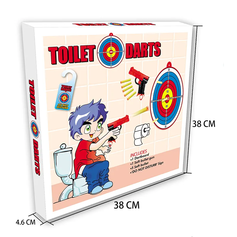 Toilet sport series game target shooting toys with soft dart gun