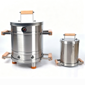 Ahumador Vertical Portátil de <span class=keywords><strong>Acero</strong></span> <span class=keywords><strong>Inoxidable</strong></span>, Horno de Carbón para Asar, Asadores para Acampar al Aire Libre, Jardín y Patio Trasero - Product Image 2