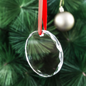 ขายส่งเครื่องประดับต้นคริสต์มาสแก้วคริสตัลใส K9 แบบกำหนดเอง ขนาด 60 มม./80 มม. สลักด้วย UV/เลเซอร์ รับผลิตแบบ OEM/ODM ยี่ห้อ HORNOR - Product Image 6