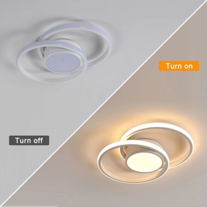 Nueva Lámpara de Techo LED Moderna, Lámparas de Techo Empotradas, Lámparas de Techo Cercanas al Techo, 2 Anillos Redondos, Lámparas de Pasillo para Dormitorio - Product Image 3