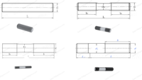 Flouropolymer Coated Stud Bolts A193 Gr B7 Thread Rod With 2H Heavy Hex Nuts