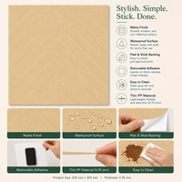 Carrelage de sol en bois PP à chevrons en chêne clair personnalisé en usine, 0,76 mm, autocollant adhésif pelable et repositionnable