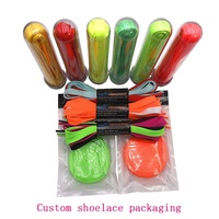 Lacets plats en polyester de couleur unie, lacets de remplacement simples emballés dans des tubes en plastique transparent pour chaussures de sport