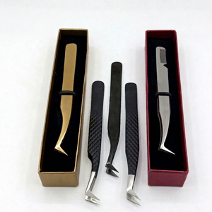 GETUP BROSONS IMPEX Precision Stainless Steel Eyelash Tweezers Set Smooth Tips Anti-Magnetic Anti-Static Box Packaging for - Product Image 1