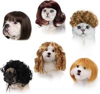 Perruque pour chien, accessoires synthétiques pour costumes d'animaux, coiffe pour petit chien pour Halloween, Noël, fête de fin d'année