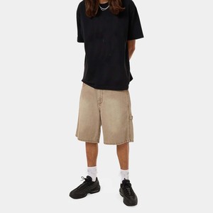 Pantalones Cortos de Carpintero para Hombre, Lavado Degradado Marrón, Vaqueros, Nueva Moda 2026, Atuendos Casuales, Estilo Urbano, Jorts Holgados, Pantalones Cortos Vintage para Hombre - Product Image 5