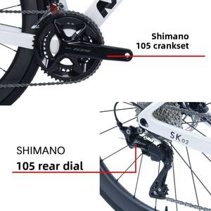 Vélo de route professionnel MCELO SK02-SHI MANO 105 7,8 kg en fibre de carbone, 24 vitesses, frein à disque Flat Mount, guidon intégré pour - Product Image 3