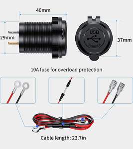 Quick Charge 3.0 Dual-<span class=keywords><strong>USB</strong></span>-Ladebuchse 36W <span class=keywords><strong>USB</strong></span>-Anschluss Schnellladung mit Touch-Schalter & Blauer LED für 12V/24V Auto Boot Marine ATV - Product Image 6