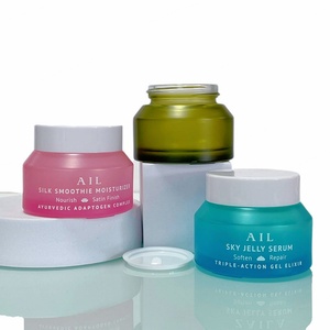 Customized Printing 100g Slanted Shoulder Cosmetic Jar clear Frosted Face Cream Jars with Plastic Lid for Skin Care - Product Image 6