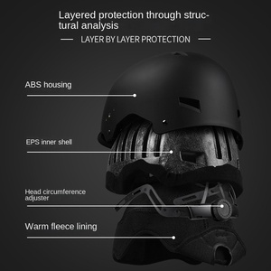 Çok Satan Düz Renkli Yetişkinler İçin Yarım Kask Tek/Çift Kaykaylar İçin Uygun Ayarlanabilir Kışa Dayanıklı Kar Kaskı EPSABS - Product Image 3