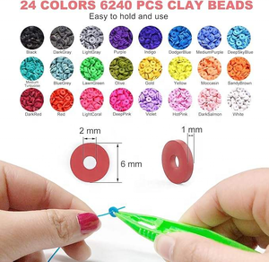 ขายส่งตรงจากโรงงาน ชุดลูกปัดดินโพลิเมอร์ 6 มม. กล่องเซ็ต DIY สำหรับทำสร้อยข้อมือ สร้อยคอ ต่างหู - Product Image 3
