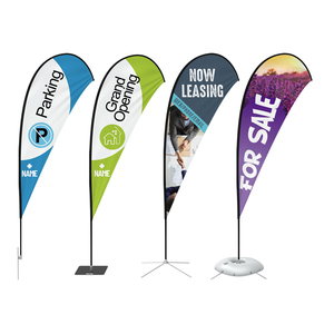 Drapeau en forme de goutte d'eau <span class=keywords><strong>à</strong></span> conception ouverte avec <span class=keywords><strong>poteau</strong></span> et <span class=keywords><strong>base</strong></span> pour la promotion en plein air - Product Image 4